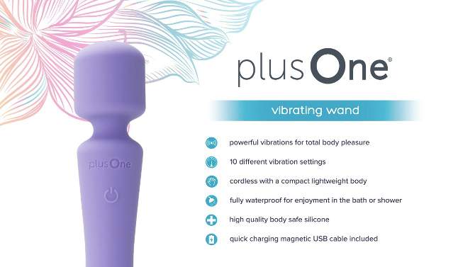 plusOne Rechargeable and Waterproof Wand Vibrator, 2 of 10, play video