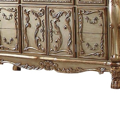 Dresden Gold Patina and Bone 7-Drawer Dresser with Mirror