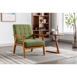 NicBex 1pc Accent Chair Leisure Chair Solid Wood Armrest Feet Lounge Chair Reading Chair Comfy Chair for Living Room Bedroom Studio - 1 of 4