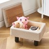 SEVOBAL Ottomans and Benches Upholstered Square Storage Footstool with Solid Wood Legs Modern Accent Ottoman for Bedroom, Beige, 43.00"*32.00"*17.00" - 3 of 4