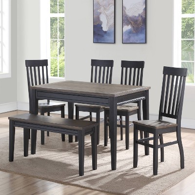 Ebony and Driftwood Transitional Slat Back Side Chair Set