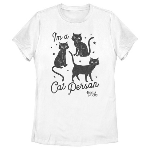 Women s Hocus Pocus I m a Cat Person T Shirt White Small