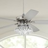 52" Casa Vieja Modern Indoor Ceiling Fan with Light LED Dimmable Remote Brushed Nickel Clear Crystal Ball Strand Living Room Kitchen - 2 of 4