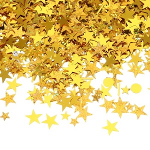 Unique Bargains Party Christmas Decorations Glitter Twinkle Metallic Foil Star Confetti Sequin Sprinkles 0.2/0.4 Inch - 1 of 4