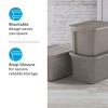 18gal Storage Tote Gray - Room Essentials™: Plastic Utility Container, Lidded, Stackable, Built-In Handles, 72qt Capacity - 4 of 4