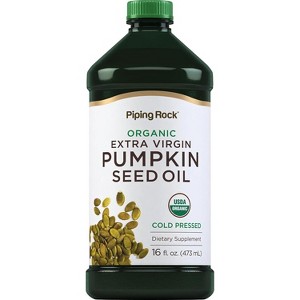 Piping Rock Organic Pumpkin Seed Oil | Cold Pressed Supplement | 16 fl oz - 1 of 4