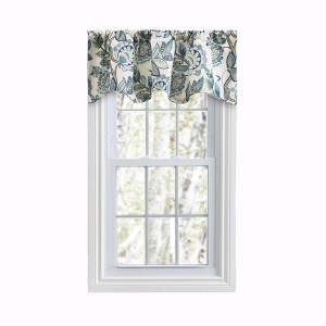 Ellis Curtain Wynette Lined Scallop 3" Rod Pocket Valances for Windows 50" x 16" Blue - 1 of 4
