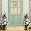 Tangkula 4ft Artificial Christmas Tree Pre-lit Entrance Tree Xmas Tree w/ 100 Warm White LED Lights - 2 of 4