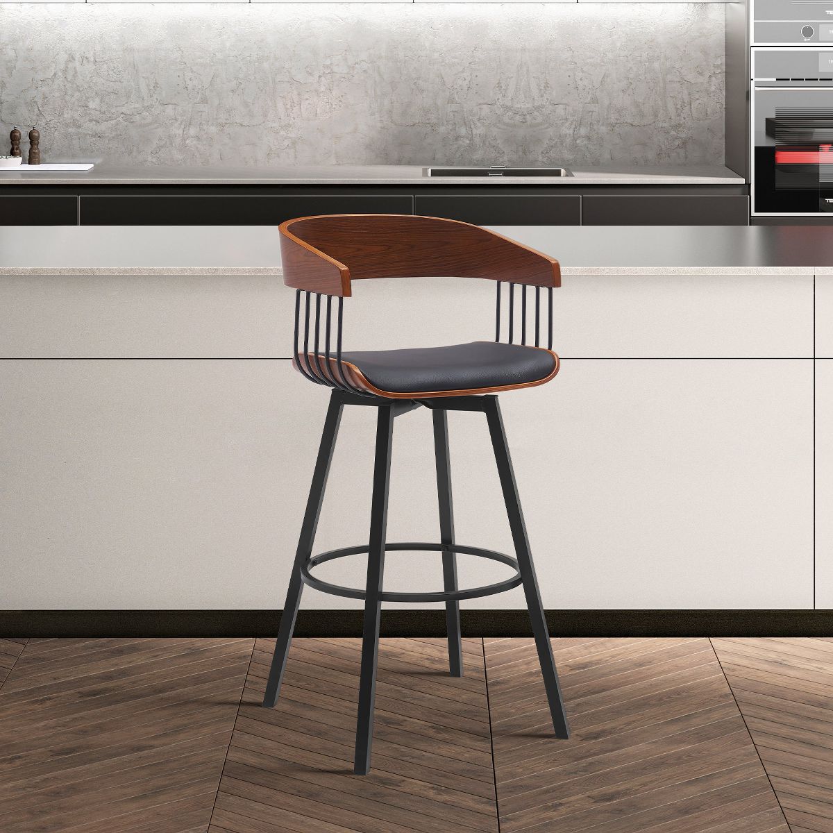 Athena Upholstered Swivel Barstool