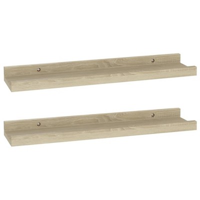 vidaXL Wall Shelves 2 pcs Sonoma Oak 15.7"x3.5"x1.2"