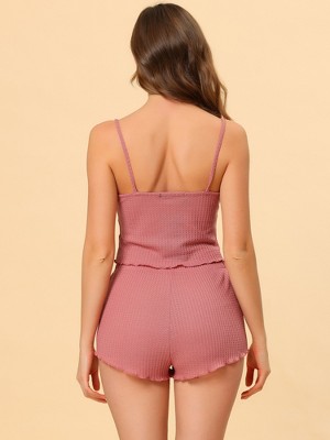 cheibear Women's Spaghetti Straps Cami Tops with Shorts Lounge Sleepwear Pajama Set, 4 of 7