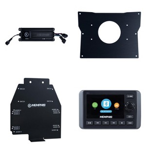 Memphis Audio SMC3 Marine Multi-Zone Media Center with MX400.4 Amplifier including KRXDK dash kit and KRXKIT Amplifier and Speaker Install Kit desi... - 1 of 4