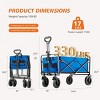 YONWAY Foldable Wagons Carts with All-Terrain Wheels,Portable Shopping Wagon Large Capacity Utility Cart with Drink Holders,for Sand,Beach - 3 of 4