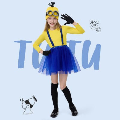 Joyfy Halloween Costume for Child Girl Cute Yellow Tutu Costume Set for Girls Halloween Dress Up Party