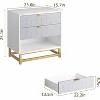 COZONY White 3 Drawer Dresser for Bedroom, Modern Wood Chest of Drawers with Gold Metal Legs and Handles, Storage Organizer for Bedroom - 2 of 4