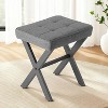 FONTOI Square Linen Makeup Stool Footstool Chair for Vanity, Modern Padded Seat Foot Rest for Makeup Room, Entryway, 16.9"*12.9"*17.7" - 2 of 4