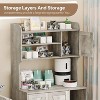 Hidden Cat Litter Box Furniture - Wooden Enclosure with Storage Shelves - 2 of 4