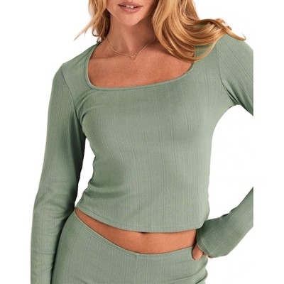 Adore Me Women's Pointelle Long Sleeve Lounge