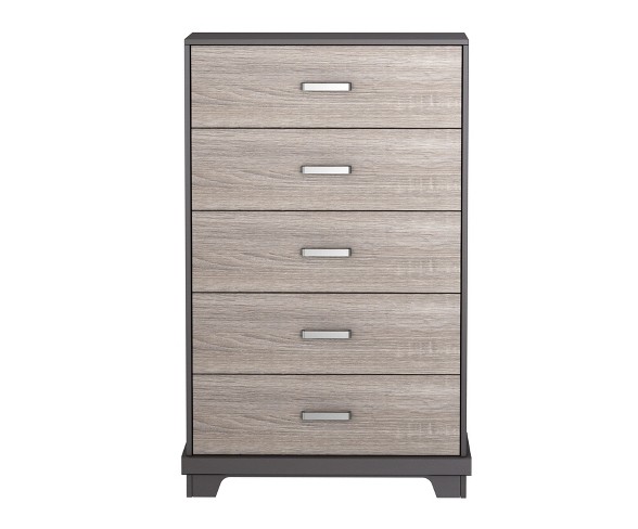 Bailey 5 Drawer Chest Dark Brown/Dark Blonde Brown - Loft 607