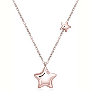 Rnivida Stainless Steel Star Necklace for Women Minimalist Star Charm Pendant with Adjustable Chain - 1 of 4