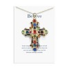 Anna-Kaci Gold Tone Stained Glass Rhinestone Patonce Cross Necklace with Message Card & Envelope Jewelry Gift - 2 of 4