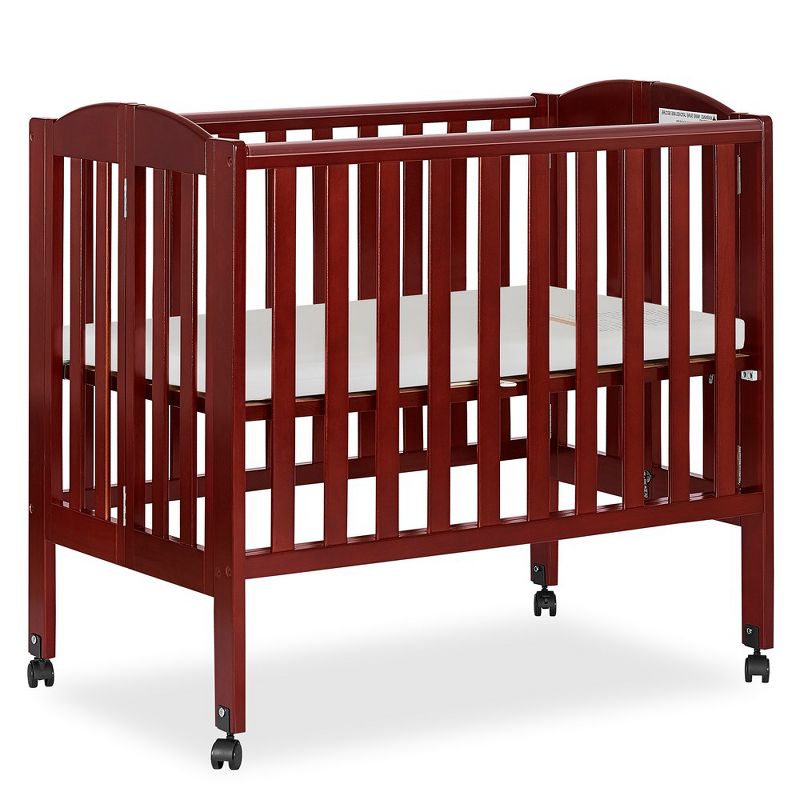 Dream On Me 2 in 1 Folding Portable Crib, Cherry, 2 of 6