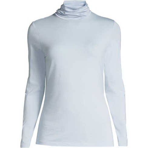 Lands' End Women's Silk Interlock Turtleneck Long Underwear Top - Small -  Deep Sea Navy : Target