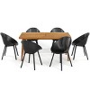 7-Piece Outdoor Dining Set with Wood Table Featuring Umbrella Hole and Cozy Chairs, Patio Furniture for Deck, Garden, or Backyard-The Pop Home - 2 of 4