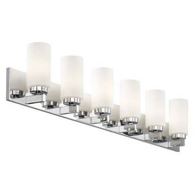 Polished Chrome 6-Light Vanity with Satin Opal Glass