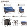 Gymojoy Outdoor Fire Pit Table with Sofa Swivel Chair 6-inch Thick Cushion Furniture Set - 2 of 4