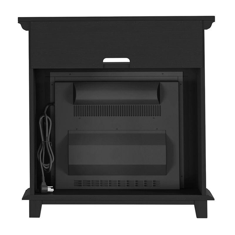 Electric Fireplace TV Stand - 29-Inch Freestanding Console with Shelf, Faux Log and LED Flame - Space Heater Entertainment Center by Northwest (Black), 5 of 8