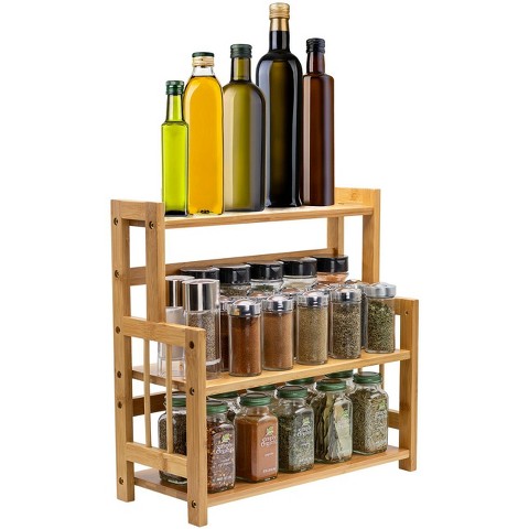 Sorbus 3-Tier Bamboo Kitchen Countertop Organizer - Stores spices, seasonings, and household items