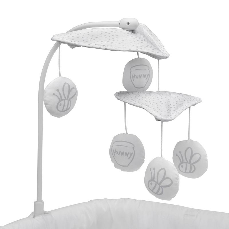 Delta Children Disney Winnie the Pooh Bassinet with Stationary Mobile Arm, Vibration, Nightlight and Music - White/Gray, 5 of 11