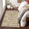 2x3ft Washed Back Low Pile Area Rug for Living Room, Washable Rugs for Bedroom, Hallway Runner, Large Non-Slip Carpet for Kitchen Dining Room (Beige) - 4 of 4