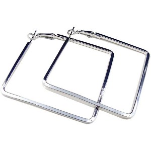 Stainless Steel Geometric Hoop Earrings – Large Minimalist Earrings for Women & Girls - 1 of 4