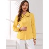 Allegra K Women's Sweet Ruffle Peter Pan Collar Long Sleeves Button Down Shirt - 3 of 4