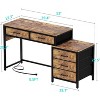 Aheaplus Computer Desk with 5 Drawers, Corner Home Office Desk with Filing Cabinet, Charging Station - 3 of 4