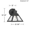 John Timberland Delia 9 1/4" High Modern Outdoor Wall Light Fixture Mount Porch House Weatherproof Textured Black Finish Metal Clear Glass Shade - 4 of 4