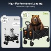 Utility Collapsible Wagon with All-Terrain Wheels, Drink Holders & Adjustable Handle, 220 LBS Portable Grocery Wagon for Shopping, Camping, Garden - 3 of 4