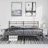 vidaXL California King Metal Bed with Headboard, Under Bed Storage, Noise Free, Black, No Mattress - 3 of 4