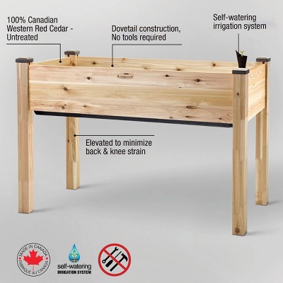 Large Natural Cedar Self-Watering Elevated Planter