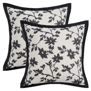 REGALWOVEN Fade-Resistant Chenille Leaves Jacquard Decorative Maple Leaf Pillow Covers 18 x 18 Inch Set of 2 - 1 of 4
