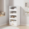 KTMBDW Bookshelf, 4-Tier Bookcase with 3 Sliding Drawers and 1 Bottom Drawer, Open Storage Shelf for Living Room, Home Office, Dinning Room, White - 2 of 4