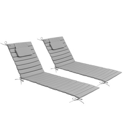 Pellebant 2PC Patio Chaise Lounge Chairs Cushion 22D Sponge 220gsm Polyester Fabric