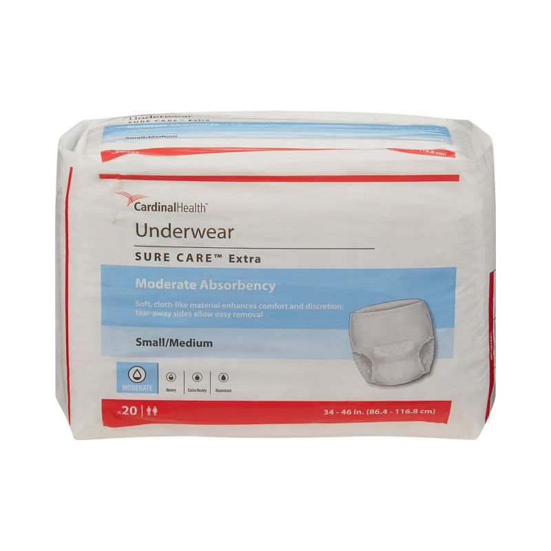 Cardinal Health Sure Care Incontinence Underwear, Moderate Absorbency, 2 of 4
