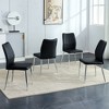 SEVOBAL Dining Chairs Set of 4 Middle Ages Modern Chair PU Cushion and Silver Legs, Suitable for Restaurants, Living Rooms, Black, 17.9"*16.9"*34.3" - 2 of 4
