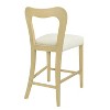 Okak Set of 2 Counter Height Bar Stools for Dining Rooms,Upholstered Heart-Shaped Hollow Back Counter Bar Stools Without Arm - 4 of 4