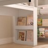 Vynxaria White L-Shaped Corner Desk with Charger (2 USB+3 Outlets) Drawers/Bookshelf Storage - 4 of 4