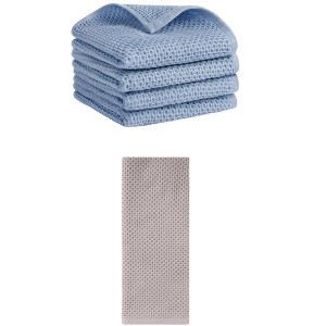 REGALWOVEN 5 Pack Soft Absorbent Waffle Cotton Bathroom Hand Towel Set 13" x 30" - 1 of 4