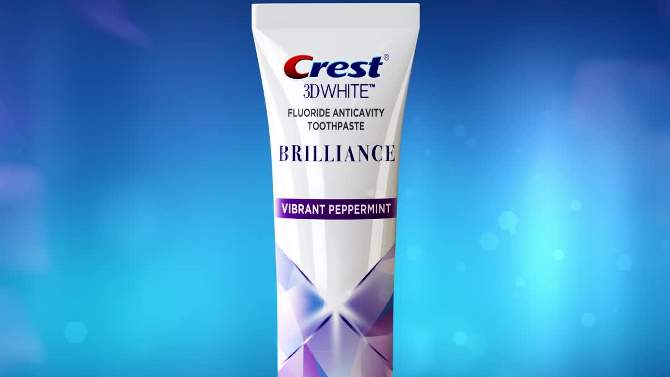 Crest 3D White Brilliance Teeth Whitening Toothpaste - Vibrant Peppermint, 2 of 11, play video